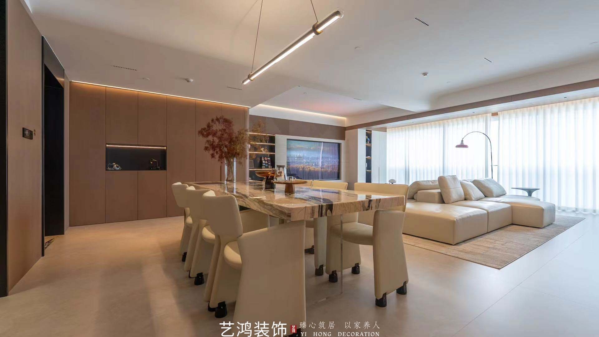 200㎡做出300㎡的尺度感丨意式极简江景大平层(图7)